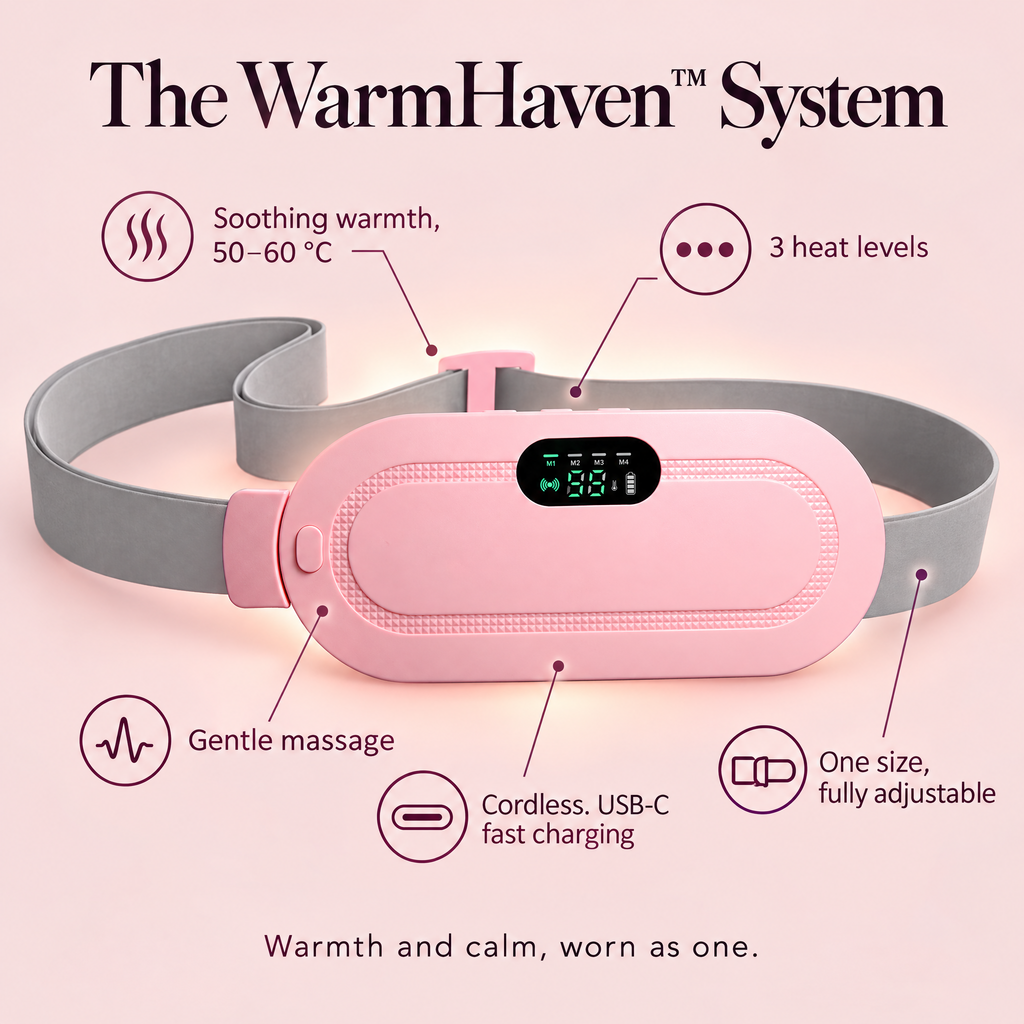 Haven Belt: Massage Heating Cramp Relief Belt